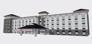 A rendering of the future Home2 Suites by Hilton.
